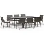 Juego comedor jardín 9 piezas y cojines ratán sintético y acero de , Conjuntos de jardín - Ref: Foro24-3186982, Precio: 730,4...