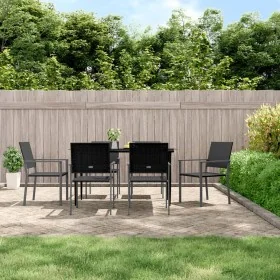 Juego de comedor para jardín 7 piezas ratán sintético y acero by , Garden sets - Ref: Foro24-3187008, Price: 348,33 €, Discou...