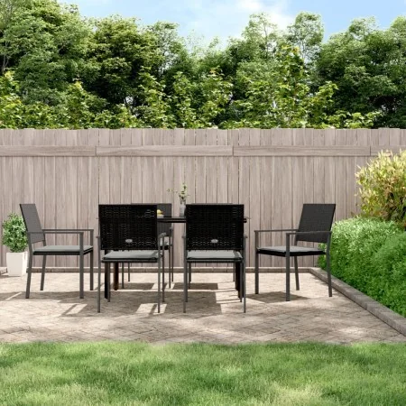 Juego comedor jardín 7 piezas y cojines ratán sintético y acero by , Garden sets - Ref: Foro24-3187022, Price: 366,34 €, Disc...