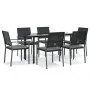 Juego comedor jardín 7 piezas y cojines ratán sintético y acero by , Garden sets - Ref: Foro24-3187022, Price: 366,34 €, Disc...
