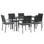 Juego comedor jardín 7 piezas y cojines ratán sintético y acero by , Garden sets - Ref: Foro24-3187022, Price: 366,34 €, Disc...