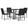 Juego comedor jardín 5 piezas y cojines ratán sintético y acero von , Gartensets - Ref: Foro24-3186956, Preis: 291,42 €, Raba...