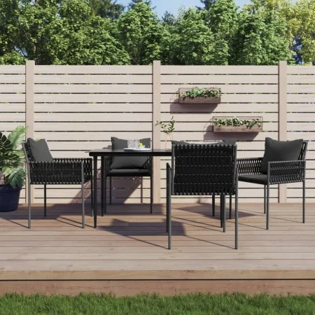 Juego comedor jardín 5 piezas y cojines ratán sintético y acero by , Garden sets - Ref: Foro24-3187055, Price: 448,26 €, Disc...
