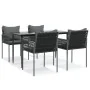 Juego comedor jardín 5 piezas y cojines ratán sintético y acero by , Garden sets - Ref: Foro24-3187055, Price: 448,26 €, Disc...