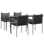 Juego comedor jardín 5 piezas y cojines ratán sintético y acero by , Garden sets - Ref: Foro24-3187055, Price: 448,26 €, Disc...