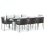 Juego comedor jardín 9 piezas y cojines ratán sintético y acero de , Conjuntos de jardín - Ref: Foro24-3187062, Precio: 778,6...