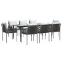 Juego comedor jardín 9 piezas y cojines ratán sintético y acero de , Conjuntos de jardín - Ref: Foro24-3187062, Precio: 778,6...