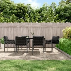 Juego comedor jardín 7 piezas y cojines ratán sintético y acero by , Garden sets - Ref: Foro24-3187060, Price: 627,80 €, Disc...