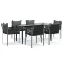 Juego comedor jardín 7 piezas y cojines ratán sintético y acero by , Garden sets - Ref: Foro24-3187060, Price: 627,80 €, Disc...