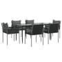 Juego comedor jardín 7 piezas y cojines ratán sintético y acero by , Garden sets - Ref: Foro24-3187060, Price: 627,80 €, Disc...