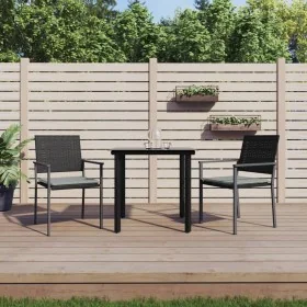 Juego comedor jardín 3 piezas y cojines ratán sintético y acero by , Garden sets - Ref: Foro24-3187017, Price: 180,51 €, Disc...