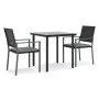 Juego comedor jardín 3 piezas y cojines ratán sintético y acero by , Garden sets - Ref: Foro24-3187017, Price: 180,51 €, Disc...
