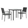 Juego comedor jardín 3 piezas y cojines ratán sintético y acero by , Garden sets - Ref: Foro24-3187017, Price: 180,51 €, Disc...
