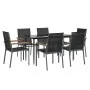 Juego de comedor para jardín 7 piezas acero y textilene negro by , Garden sets - Ref: Foro24-3187036, Price: 475,61 €, Discou...