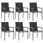 Juego de comedor para jardín 7 piezas acero y textilene negro by , Garden sets - Ref: Foro24-3187036, Price: 475,61 €, Discou...