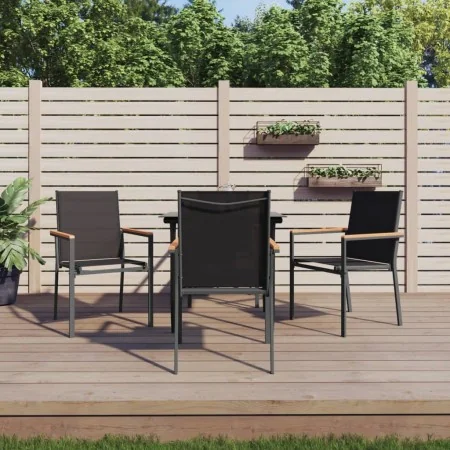 Juego de comedor para jardín 5 piezas acero y textilene negro von , Gartensets - Ref: Foro24-3187034, Preis: 328,55 €, Rabatt: %