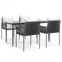 Juego comedor jardín 5 piezas y cojines ratán sintético y acero by , Garden sets - Ref: Foro24-3187057, Price: 435,43 €, Disc...