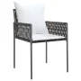 Juego comedor jardín 5 piezas y cojines ratán sintético y acero by , Garden sets - Ref: Foro24-3187057, Price: 435,43 €, Disc...
