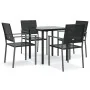 Juego de comedor para jardín 5 piezas ratán sintético y acero von , Gartensets - Ref: Foro24-3187020, Preis: 238,60 €, Rabatt: %