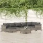 Set de muebles de jardín 8 pzas y cojines ratán sintético gris de , Conjuntos de jardín - Ref: Foro24-3187294, Precio: 616,41...