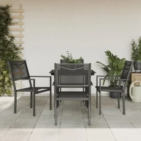 Juego de comedor para jardín 5 piezas acero y textilene negro by , Garden sets - Ref: Foro24-3200719, Price: 285,54 €, Discou...