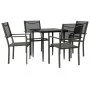Juego de comedor para jardín 5 piezas acero y textilene negro de , Conjuntos de jardín - Ref: Foro24-3200719, Precio: 282,61 ...