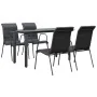 Juego de comedor para jardín 5 piezas acero y textilene negro de , Conjuntos de jardín - Ref: Foro24-3200712, Precio: 316,66 ...
