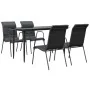 Juego de comedor para jardín 5 piezas acero y textilene negro von , Gartensets - Ref: Foro24-3200704, Preis: 315,34 €, Rabatt: %