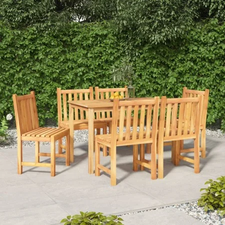 Juego de comedor de jardín 7 piezas madera maciza de teca de , Conjuntos de jardín - Ref: Foro24-3157149, Precio: 821,46 €, D...