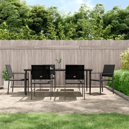 Juego de comedor para jardín 7 piezas ratán sintético y acero by , Garden sets - Ref: Foro24-3187015, Price: 421,36 €, Discou...