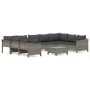 Set de muebles de jardín 10 pzas y cojines ratán sintético gris by , Garden sets - Ref: Foro24-3187305, Price: 718,29 €, Disc...