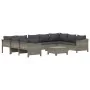 Set de muebles de jardín 10 pzas y cojines ratán sintético gris by , Garden sets - Ref: Foro24-3187305, Price: 718,29 €, Disc...