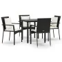 Set de muebles jardín 5 pzas con cojines ratán sintético negro von , Gartensets - Ref: Foro24-3185108, Preis: 383,59 €, Rabat...