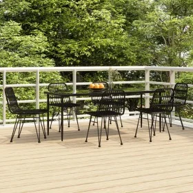 Juego de comedor de jardín 7 piezas ratán sintético negro von , Gartensets - Ref: Foro24-3157885, Preis: 671,60 €, Rabatt: %