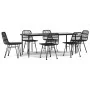 Juego de comedor de jardín 7 piezas ratán sintético negro von , Gartensets - Ref: Foro24-3157885, Preis: 672,26 €, Rabatt: %