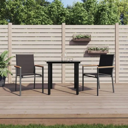 Juego de comedor para jardín 3 piezas acero y textilene negro von , Gartensets - Ref: Foro24-3187041, Preis: 188,30 €, Rabatt: %