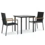 Juego de comedor para jardín 3 piezas acero y textilene negro von , Gartensets - Ref: Foro24-3187041, Preis: 188,30 €, Rabatt: %