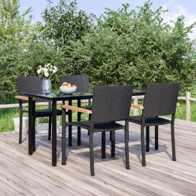 Juego de comedor de jardín 5 piezas ratán sintético negro by , Garden sets - Ref: Foro24-3156680, Price: 361,69 €, Discount: %