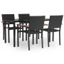 Juego de comedor de jardín 5 piezas ratán sintético negro von , Gartensets - Ref: Foro24-3156680, Preis: 361,66 €, Rabatt: %
