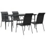 Juego de comedor para jardín 5 piezas acero y textilene negro de , Conjuntos de jardín - Ref: Foro24-3200706, Precio: 333,37 ...