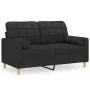 Sofá de 2 plazas con cojines tela negro 120 cm by , Sofas - Ref: Foro24-3200778, Price: 208,42 €, Discount: %