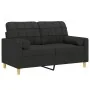 Sofá de 2 plazas con cojines tela negro 120 cm by , Sofas - Ref: Foro24-3200778, Price: 208,42 €, Discount: %