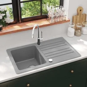 Fregadero reversible gris de granito de una cubeta con escurridor von , Sinkt - Ref: Foro24-141670, Preis: 226,44 €, Rabatt: %