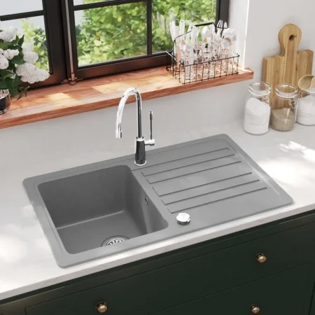 Fregadero reversible gris de granito de una cubeta con escurridor von , Sinkt - Ref: Foro24-141670, Preis: 226,44 €, Rabatt: %