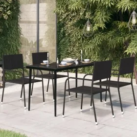 Mesa de comedor de jardín acero y vidrio negra 140x70x74 cm von , Gartentische - Ref: Foro24-318750, Preis: 135,36 €, Rabatt: %
