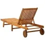Tumbona de jardín con cojín madera maciza de acacia de , Tumbonas - Ref: Foro24-3061358, Precio: 202,17 €, Descuento: %
