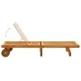 Tumbona de jardín con cojín madera maciza de acacia de , Tumbonas - Ref: Foro24-3061358, Precio: 202,17 €, Descuento: %