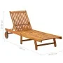 Tumbona de jardín con cojín madera maciza de acacia de , Tumbonas - Ref: Foro24-3061358, Precio: 202,17 €, Descuento: %