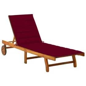 Tumbona de jardín con cojín madera maciza de acacia by , Loungers - Ref: Foro24-3061353, Price: 208,56 €, Discount: %