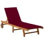 Tumbona de jardín con cojín madera maciza de acacia de , Tumbonas - Ref: Foro24-3061353, Precio: 208,39 €, Descuento: %